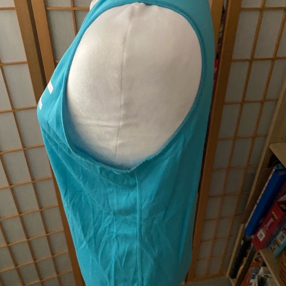 Nike Dri-Fit Tank Top Womens Sz S Loose Logo Blue Racerback Active Muscle - Picture 3 of 5